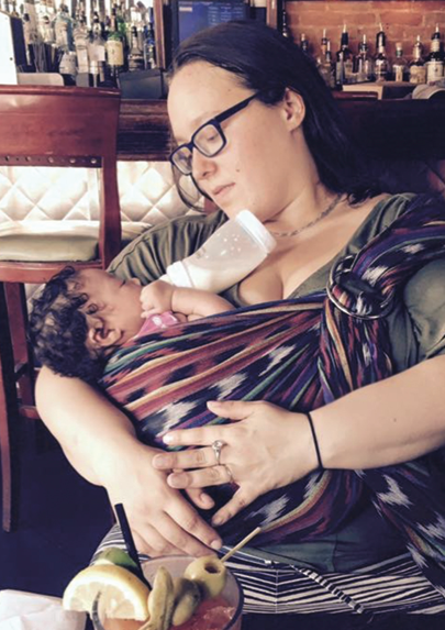 Tamar "breastfeeding" Adira. 