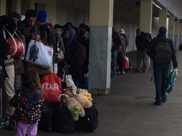 Lives of refugees packed into large plastic bags.