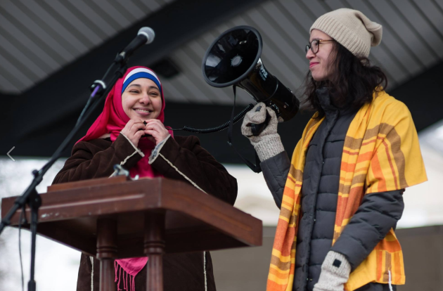 May Aihua Ye (right) and Nancy Hammoudah (left). Photo Credit: Aaron Van Heest.